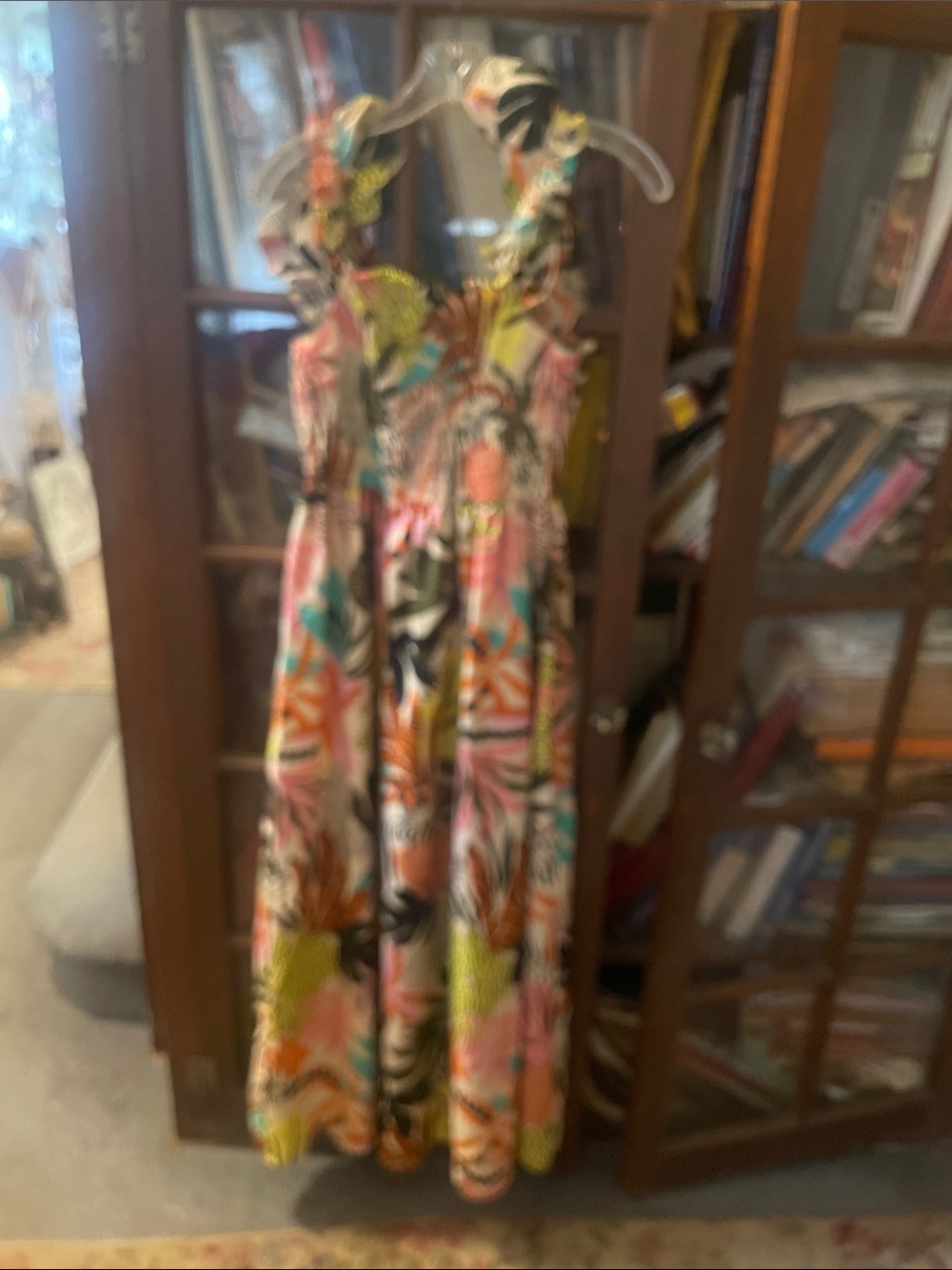Ladies Multi-Color Tropical Print One-Piece Dress
